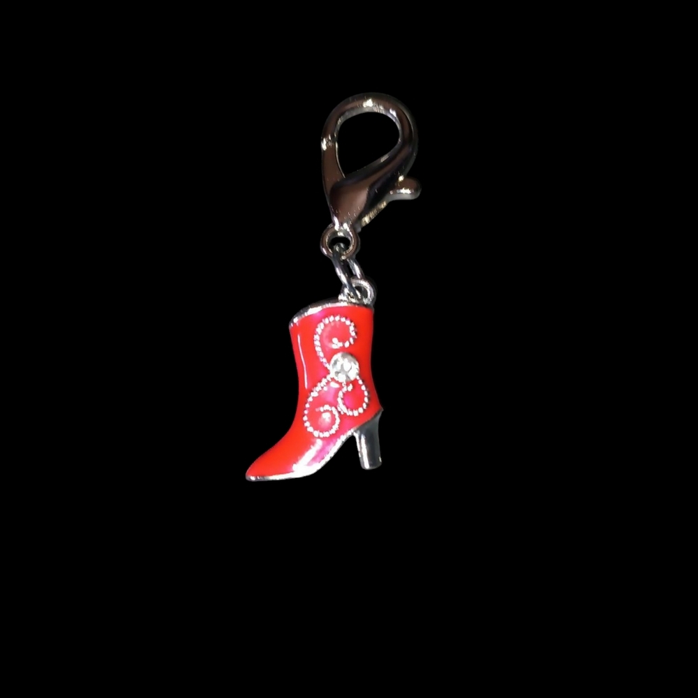 Hand Crafted Red Boot Bag Charm/Keychain